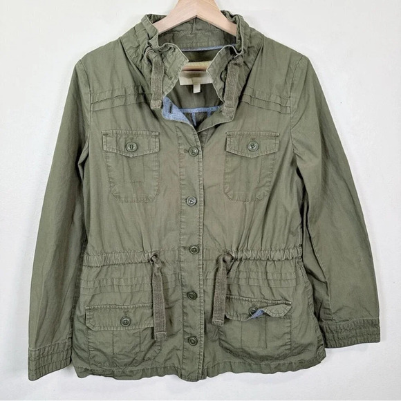 Banana  Republic Womens Size Small Military Dark Olive Jacket - Picture 3 of 16